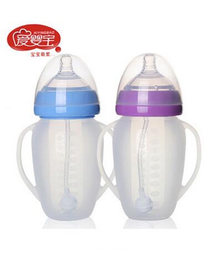 愛嬰寶硅膠自動吸管奶瓶240ml