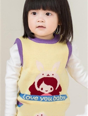 芬亞爾F315女款淑女清新小公主百搭長袖純棉針織兒童紗衣