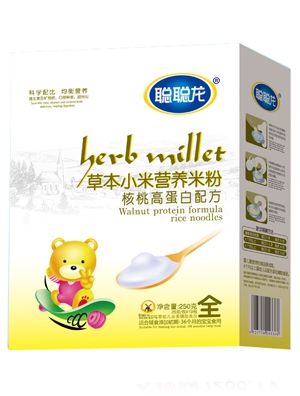 聰聰龍強化鈣鐵鋅配方草本小米米粉全段盒裝