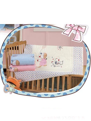 嬰兒坊嬰幼兒床品多件套淺藍色