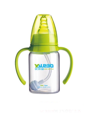 優樂寶PP標準口徑有柄自動奶瓶300ML(Y)