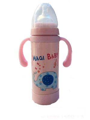 好樂嬰奶瓶雙柄粉紅色