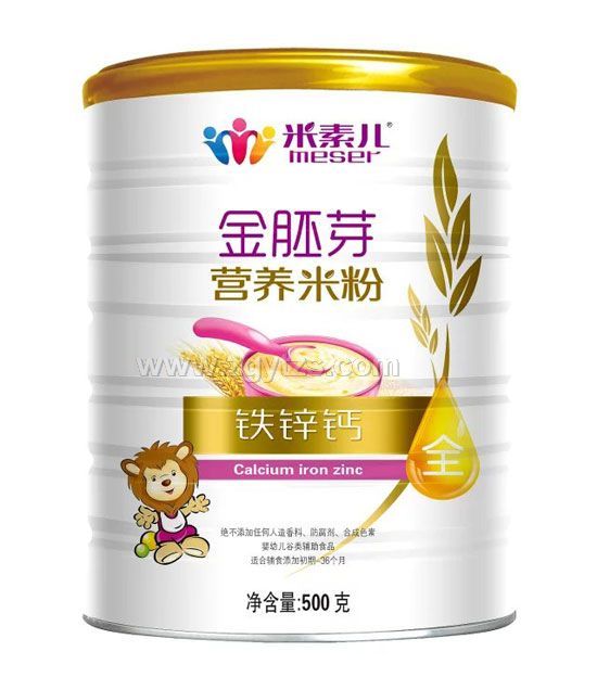 米素兒鐵鋅鈣金胚芽營養米粉聽裝