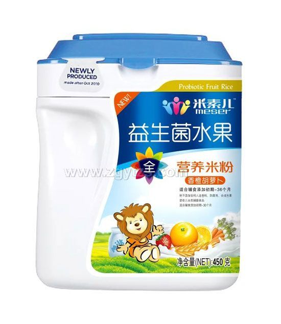 米素兒益生菌水果香橙胡蘿卜營養米粉聽裝