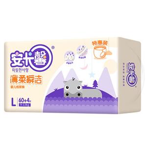 安卡馨薄柔瞬潔紙尿褲大包L60+4