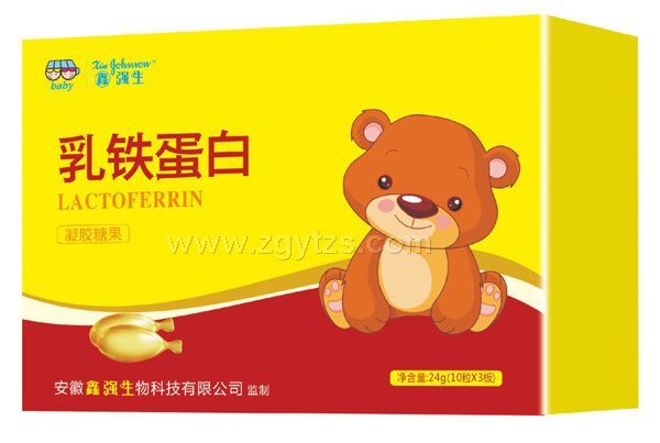 鑫強生-乳鐵蛋白凝膠糖果-紙盒