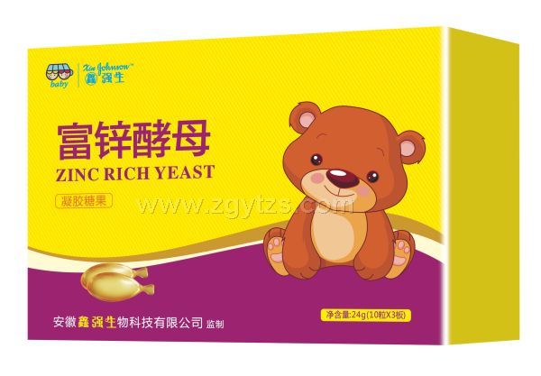 鑫強生-富鋅酵母凝膠糖果-紙盒