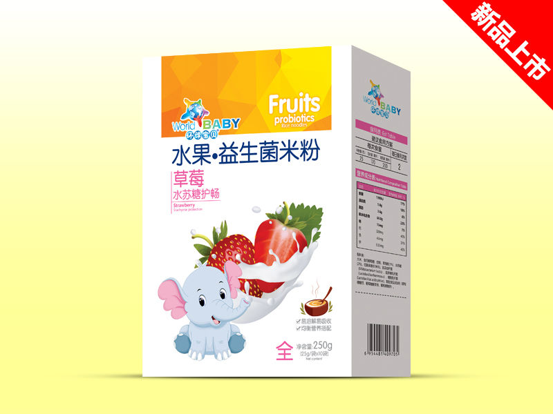 環球寶貝水果益生菌米粉草莓水蘇糖護暢盒裝
