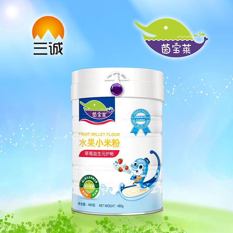 茵寶萊水果小米粉草莓益生元護暢桶裝