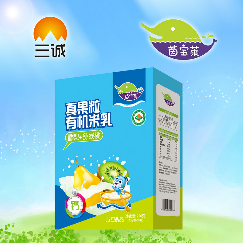 茵寶萊真果粒有機米乳蘋果獼猴桃盒裝