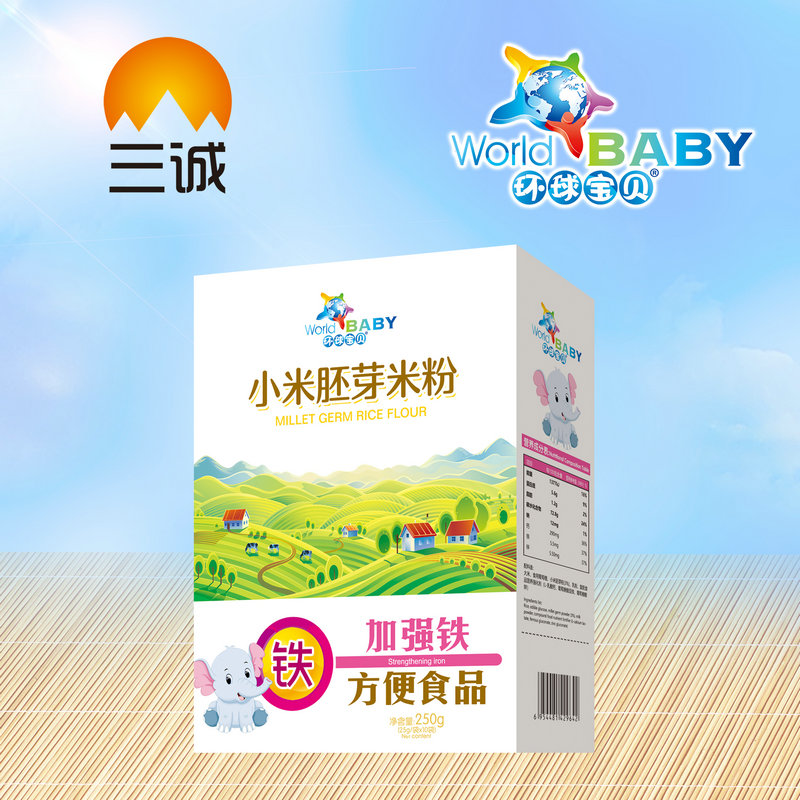 環球寶貝小米胚芽米粉加強鐵盒裝