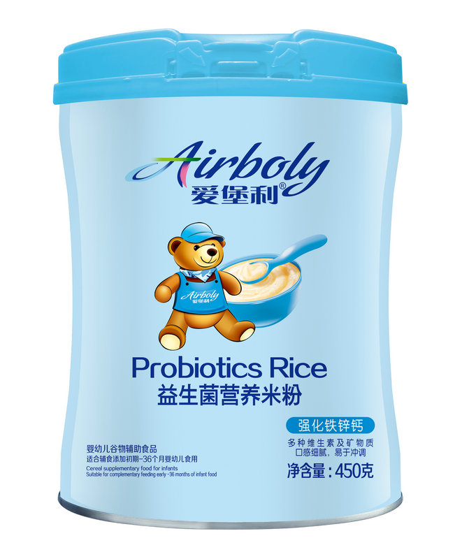 愛堡利強化鐵鋅鈣益生菌奶營養米粉
