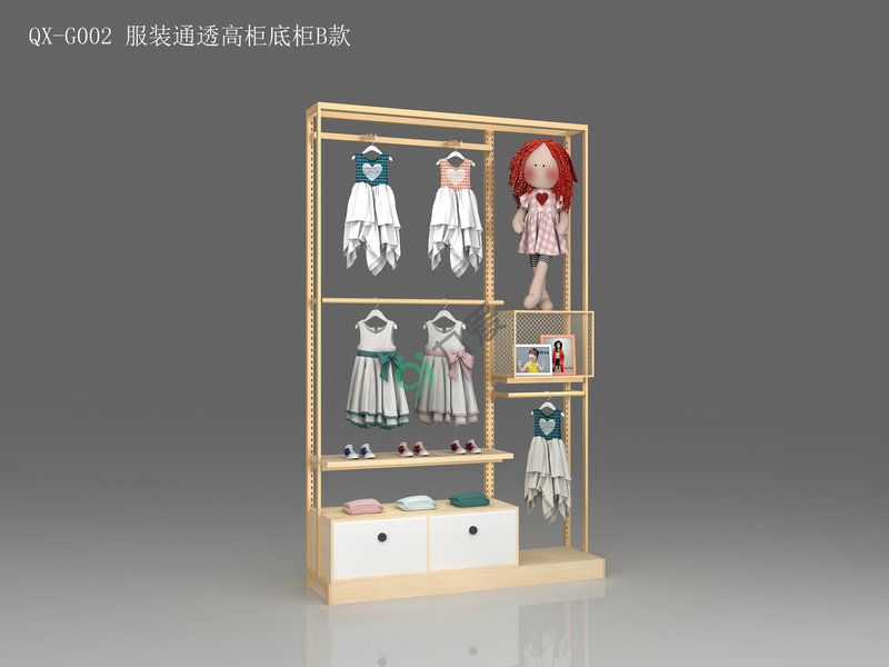 九愛道具清新風系列QX-G002 服裝通透高柜底柜B款