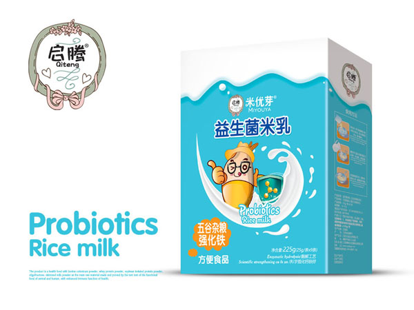 啟騰五谷雜糧強化鐵益生菌米乳盒裝