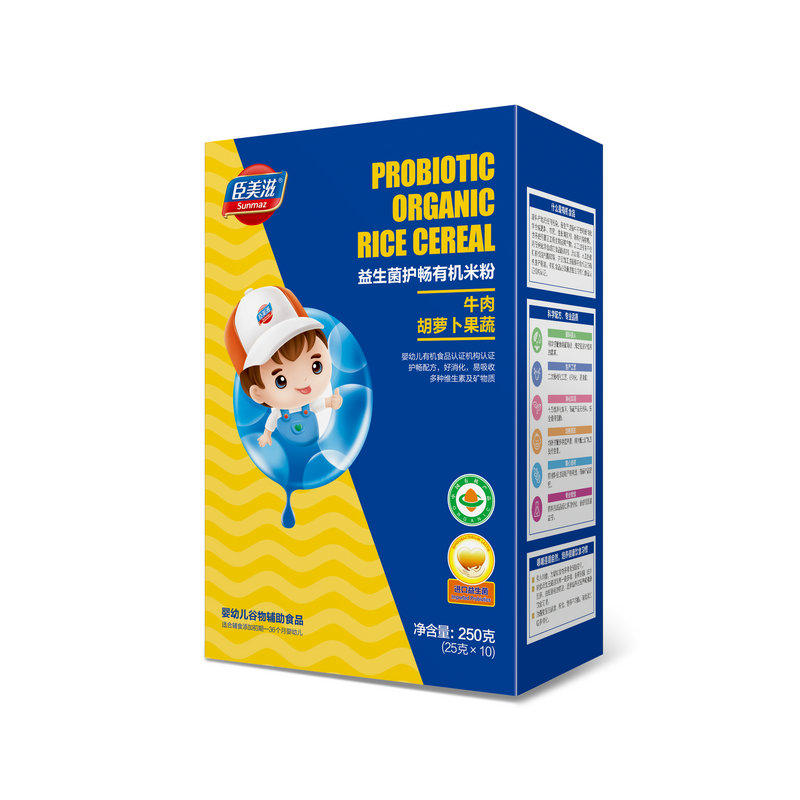 臣美滋(盒裝)益生菌護暢有機米粉牛肉胡蘿卜果蔬