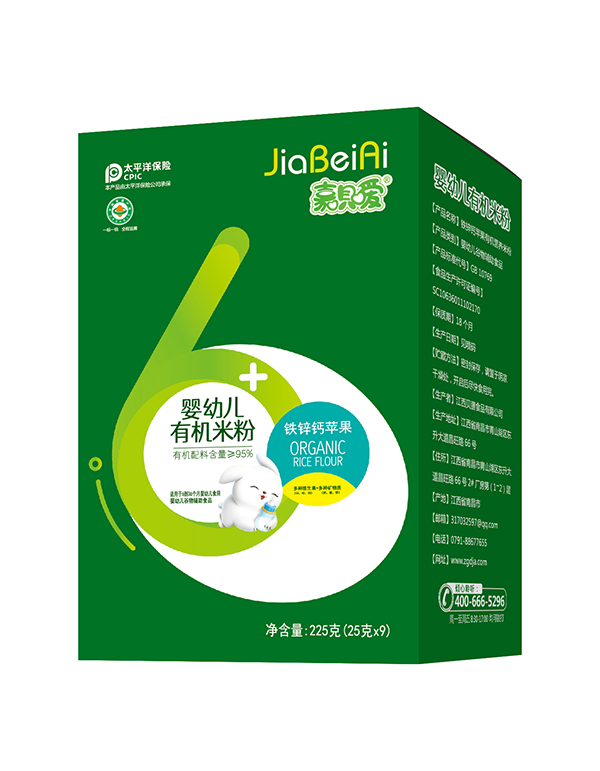 嘉唄愛有機米粉盒裝-鈣鐵鋅蘋果