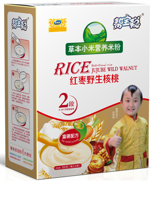 幫寶聰紅棗野生核桃草本小米營養米粉2段