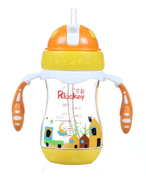 樂起PPSU帶吸管水壺240ml橙色