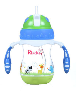 樂起PP帶吸管水壺180ml藍色