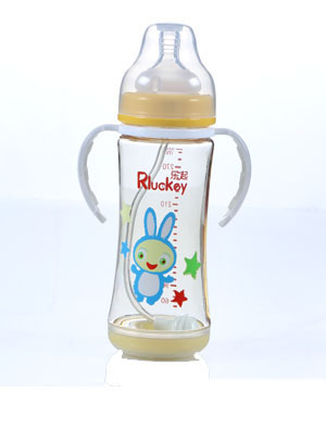 樂起PPSU寬口徑奶瓶300ml黃色