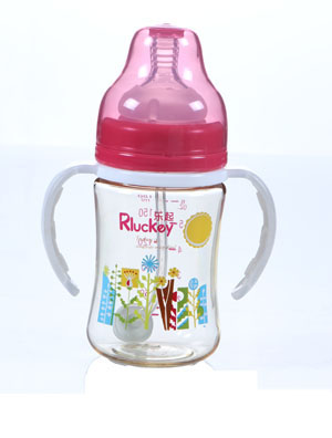 樂起180mlPPSU防滑奶瓶粉色