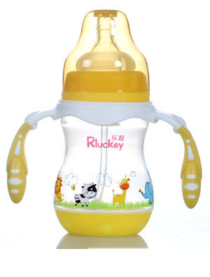 樂起180ml寬口徑PP奶瓶黃色