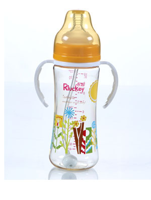 樂起300ml弧形有耳PPSU奶瓶黃