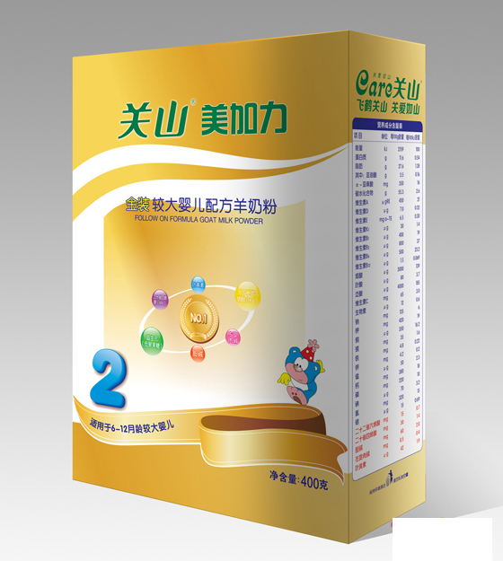 美加力金裝羊奶粉400g盒-2段
