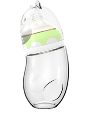 母貝兒熊貓寶寶三色玻璃帶防塵蓋-綠色