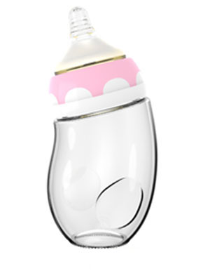 母貝兒熊貓寶寶三色玻璃無防塵罩 粉紅色