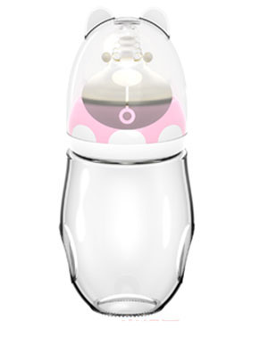 母貝兒熊貓寶寶玻璃正面三色 粉紅色