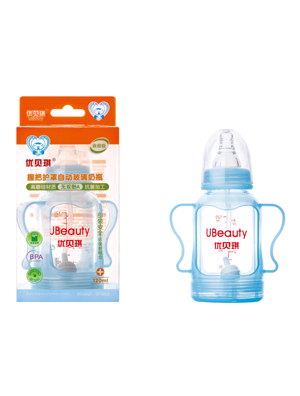 優貝琪握把自動玻璃奶瓶120ml