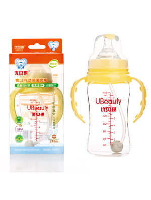 優貝琪寬口自動玻璃奶瓶240ml