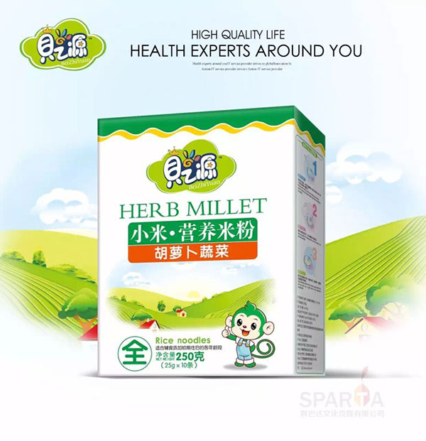 貝之源胡蘿卜蔬菜小米營養米粉盒裝