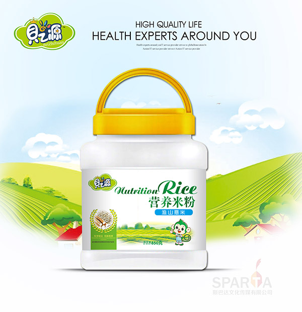 貝之源營養米粉透明桶-淮山薏米