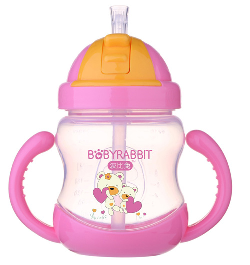 波比兔280ML旋轉手把吸管水杯