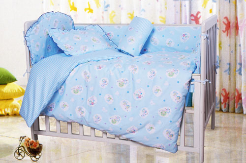 可愛寶寶床組8件套-藍