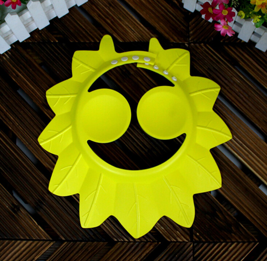 加厚兒童洗頭帽黃