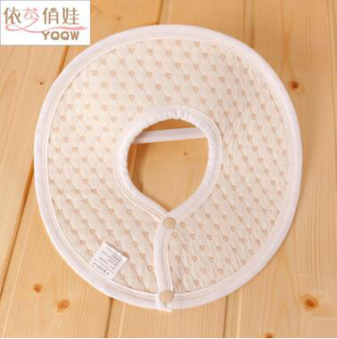 復件 兜360度隨性轉動冬有機棉彩棉夾棉圓形嬰兒圍嘴寶寶圍兜兒童口水