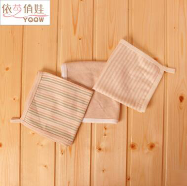 單層30X30天然有機棉彩棉嬰兒擦臉小方巾寶寶口水巾幼兒吸奶巾