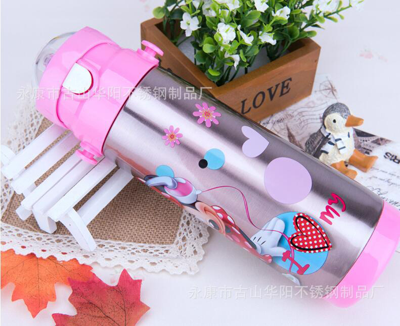 兒童吊帶吸管杯嬰幼兒學飲杯卡通杯子帶吸管背帶