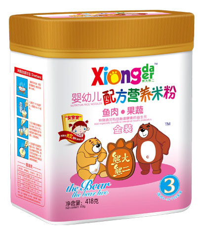 熊大熊二魚肉果蔬嬰幼兒營養米粉