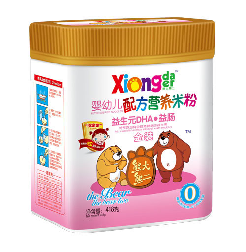 熊大熊二益生元DHA益腸嬰幼兒營養米粉