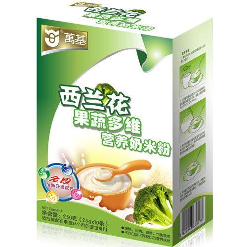萬基西蘭花果蔬多維營養奶米粉全段盒裝