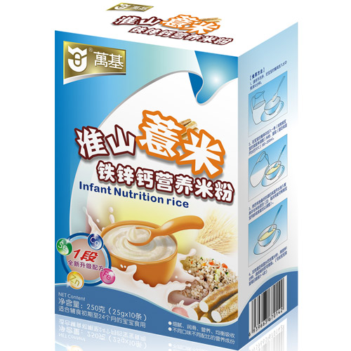 萬基淮山薏米鐵鋅鈣營養米粉1段盒裝