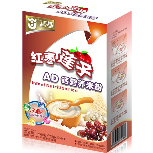 萬基紅棗蓮子AD鈣營養米粉3段盒裝