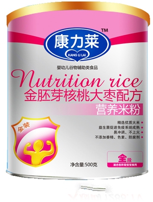 康力萊金胚芽鐵鋅鈣配方營養米粉3段