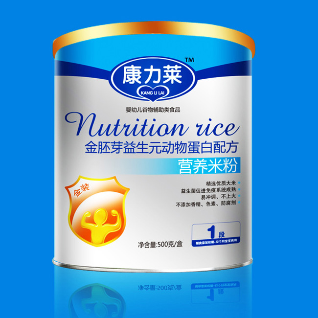 康力萊金胚芽益生元動物蛋白配方營養米粉1段