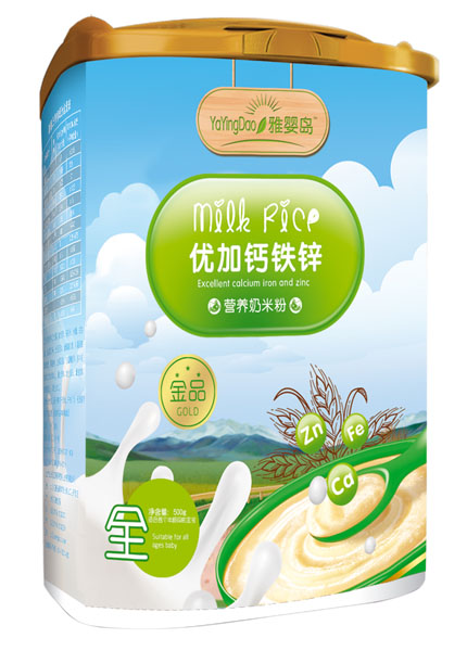 雅嬰島優加鈣鐵鋅營養奶米粉全段