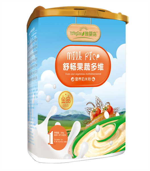 雅嬰島舒暢果蔬多維營養奶米粉1段